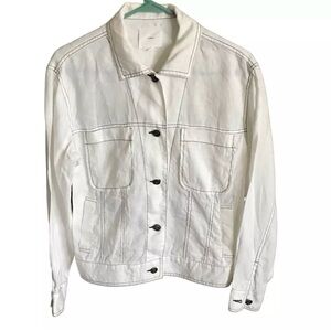 A Loves A 100% White Linen Jacket long sleeve lightweight